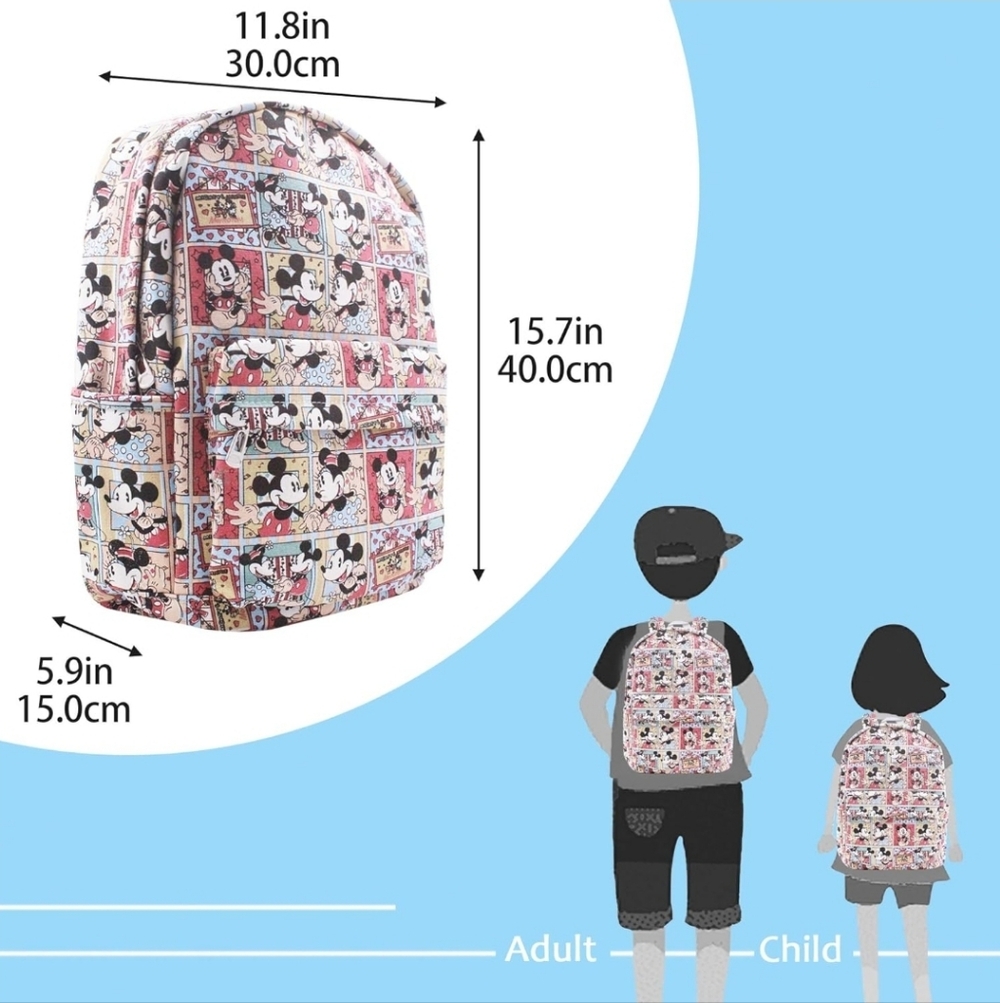 Disney Backpack - Mickey And Minnie Mouse Canvas Backpack - Picture 15 of 15